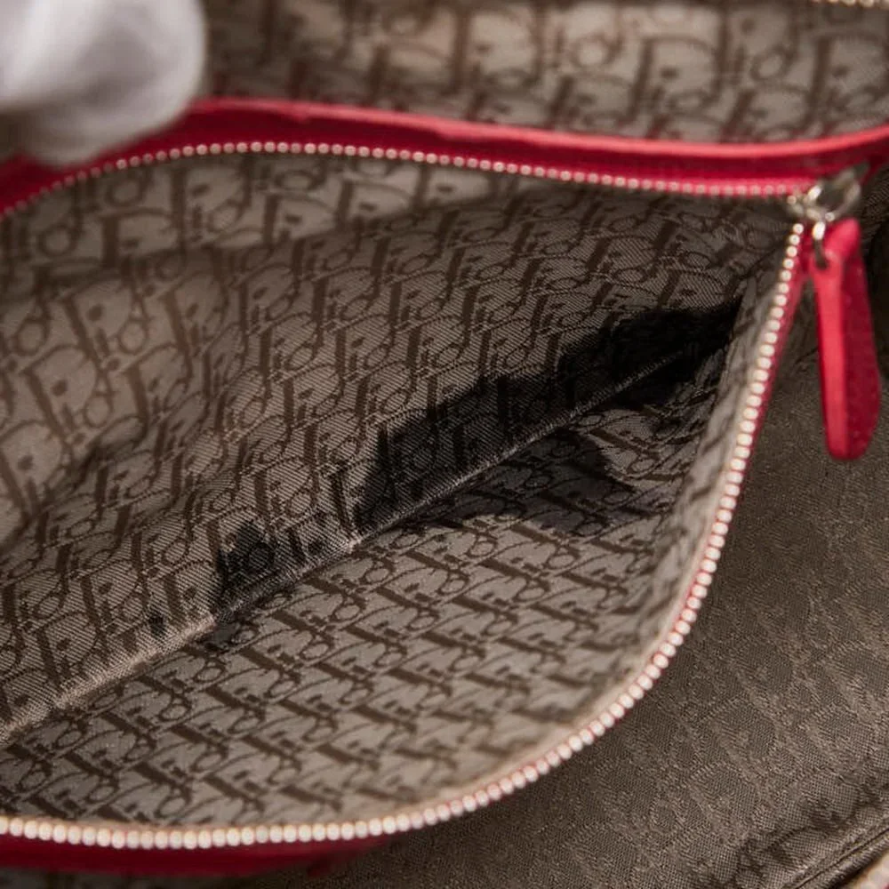 CHRISTIAN DIOR Red Leather Shoulder Bag - Picture 8 of 11